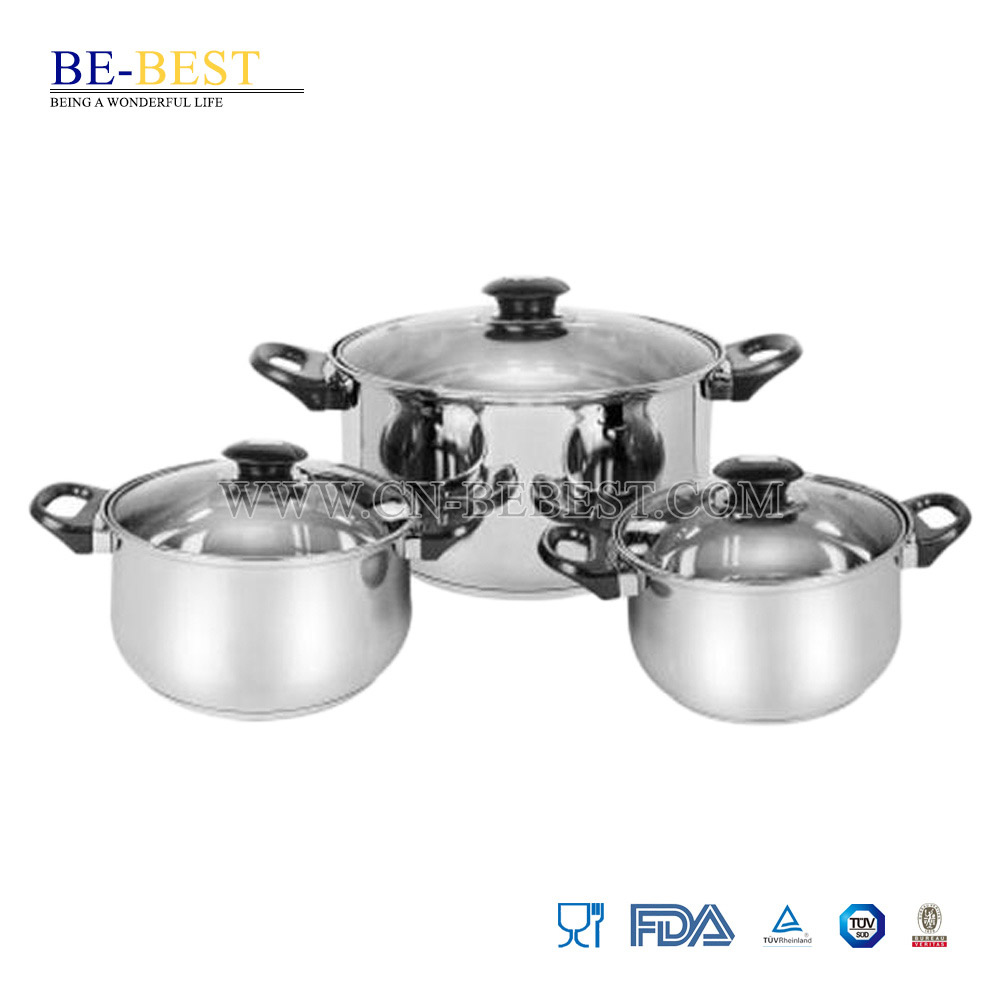 6PCS Stainless Steel Step-Rolled Edge Cookware Set BS-26--Bakelite ...